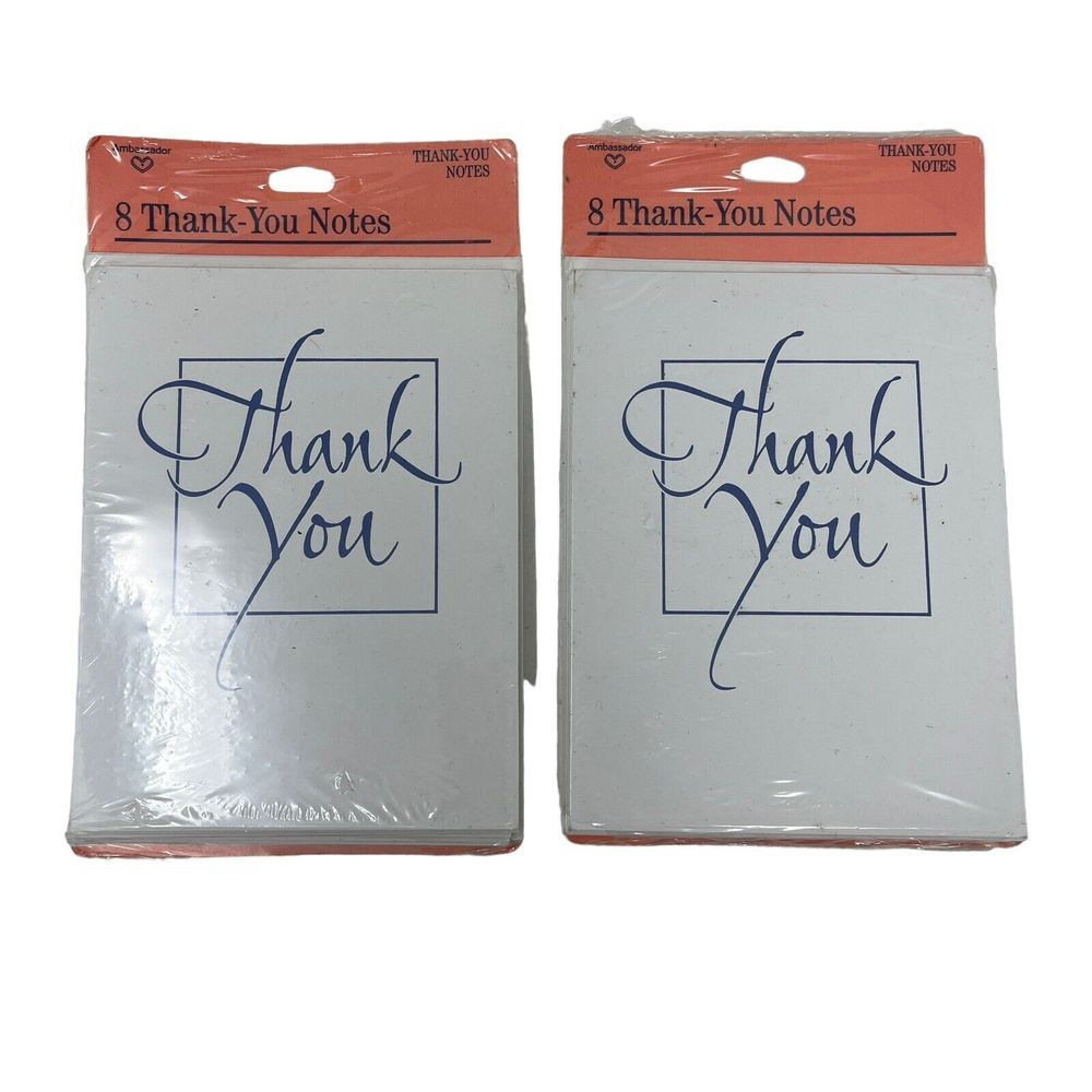 Vintage‎ Hallmark Blank Thank You Cards Set Of 2  NOS 8 Pc Each.
